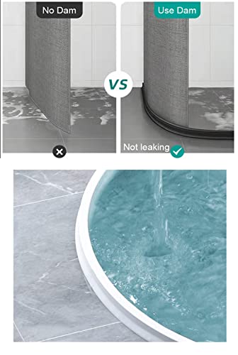 78Inch Collapsible Threshold Water Dam 1.5" high Walkin Shower Guard To Keep Water In Shower Stall Water Barrier Silicone For Dry And Wet Bathroom Kitchen Wheelchair Accessible - color: 1.5" High/White, style: 78inch