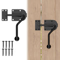 Rocker Slide Bolt Gate Latch, Heavy Duty Door Lock Hook Style, Slide Bolt Latch for Outdoor Wooden， Barn Gate–Ergonomic Round Handle Grip, Rust-Resistant Metal Gate Hardware, 1 Pack