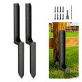 2 Pcs Fence Post Repair Kit,4×4/6x6 Fence Post Support,Heavy Duty Post Anchor Ground Spike with One-Piece Steel Anchor & Stakes for Repair Tilted, Broken Wood Fence Post - size: One-Piece