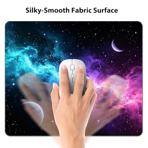Cosmic Galaxy Nebula Mouse Pad 9.5" x 7.9", Purple & Teal Space Stars Cute Desk Mat, Dreamy Night Sky - color: Cosmic Galaxy