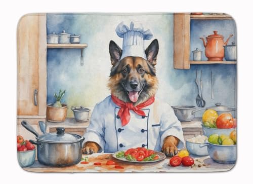 Caroline's Treasures Belgian Tervuren The Chef Memory Foam Kitchen Mat Machine Washable Anti-Fatigue Mat Cushion Comfort Bath Mat or Kitchen Rug - color: Belgian Tervuren 6202