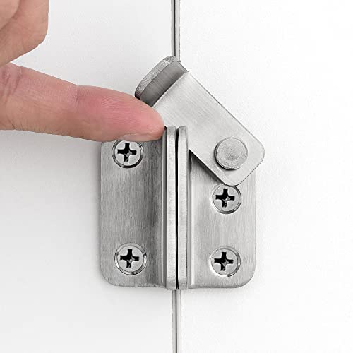 2 Set Brushed Nickel Flip Latches with Padlock Hole,2.36”x2.12”Gate Latch_R | Stainless Steel Sliding Barn Door Lock ,for bedroom,drawer,Wine Cabinet,cabinet,garage,window,pet enclosures - color: Brushed Nickel Right Open_2 Pack