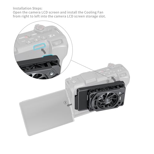 SMALLRIG Cooling Fan for Nikon ZR, Camera External Cooling System with Dual-Speed Modes, Snap-On Design, TEC Cooling Module, Compatible with SmallRig V-Mount Battery Plate - 5874 - style: for Nikon ZR