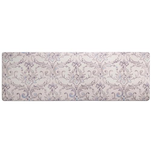 SoHome Cozy Living Anti Fatigue Mat Kitchen Mat Non Slip Stain Resistant Easy Clean 1/2 Inch Thick Kitchen Floor Mats, Damask Grey 18" x 55" - color: Grey, size: 18"L x 18"W x 0.5"Th