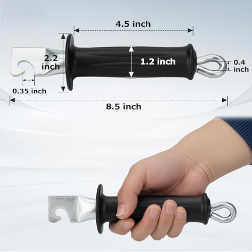 Heavy-Duty Gate Handle Electric Fence Gate Handles Rubber Insulated Gate Handle with Spring for Farm, House, Residence, Black 10 Pcs