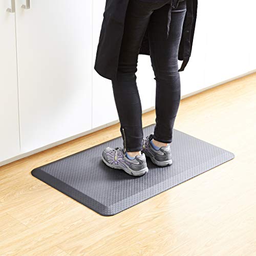Amazon Basics 3/4" Rectangular Durable Anti-Fatigue Supportive Comfort Standing Mat, 32" x 20", Black