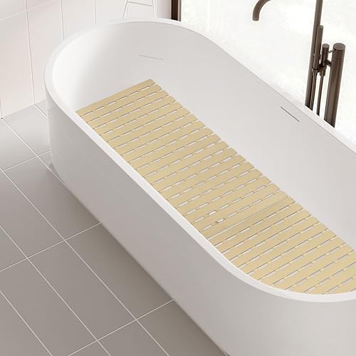MBOSS Bathtub Mat Non Slip,Super Soft Bath Mat for Tub 24 X 24 Inch,Shower Mat with Suction Cups and Drain Holes,Non Slip Bathtub Mat for Elderly Bathroom - color: Brown