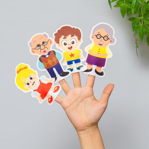 Soft Felt Finger Family Puppets – 7 Pack Nursery Rhyme Finger Puppets Toy for Toddlers & Preschool Kids, Ideal for Parent-Child Interaction, Classroom Activities, Storytelling, and Bedtime Songs - style: 7PCSFamily Finger Puppets