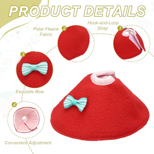 Bird Collars, Bird Cone Collar Protective Recovery Cones, Soft Adjustable Anti-Bite Feather Neck Protector (Red, M, 3 Pcs), Intended for Budgie/Cockatiel/Lovebirds - color: Red, size: M