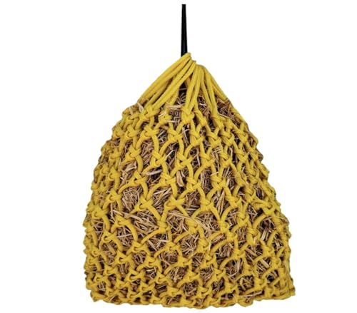 Majestic Ally 2”x2” Holes Highly Durable Very Sturdy 36" Hay Net with for Horses, Goat etc. - color: Yellow