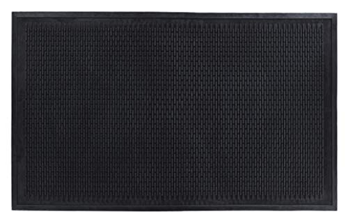 Guardian Clean Step Scraper Heavy-Duty Outdoor Rubber Floor Mat, 3ft x 10ft, Black, Scrapes Shoes Clean of Dirt, Snow, and Grime - size: 120"L x 36"W x 0.2"Th