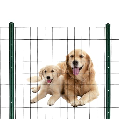 Black PVC Coated Welded Wire Mesh Garden Economy Fence 48 Inch x 25 Foot-3 Inch x 2 Inch 16GA - color: Black, size: 48"x25\'-3"x2" 16GA