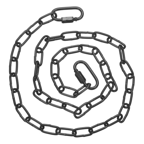 PATIKIL Gate Chain Lock, 34 in x 3mm Dia Alloy Steel Hanging Chain Lock with 2 Clasps for Stall Barn Fence Gate Hammock Swing Punching Sandbag Yoga Gym, Black