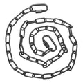 PATIKIL Gate Chain Lock, 34 in x 2.5mm Dia Alloy Steel Hanging Chain Lock with 2 Clasps for Stall Barn Fence Gate Hammock Swing Punching Sandbag Yoga Gym, Black - size: 34inch x 2.5mm