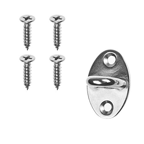 Kare & Kind 4-Inch Hook and Eye Latch, Silver Door Latch, 1 Pack | Metal privacy hardware with 4 screws for gates, barn doors, cabinets, windows, sheds, bathrooms, RVs, and solid frames - style: 1-Silver
