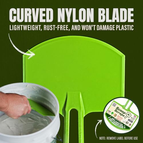 Scoop-N-Scrape Bucket Scoop | Efficient Bucket Scoop for 5-Gallon Buckets - Curved Bucket Trowel - Heavy-Duty Nylon - Scrapes Clean