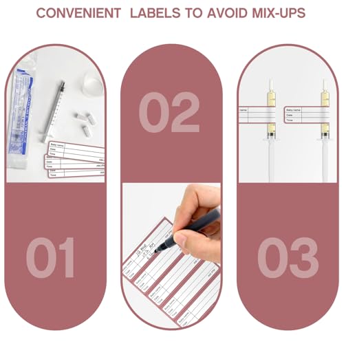 60 Sets 5Ml Colostrum Collector Kit Include 60 5ml No Needle Sterile Syringes with Cap, 4 Measuring Cup, 6 Zip-lock Storage Bags, 60 Labels for Breast Milk Collector - size: 60pcs-5ml