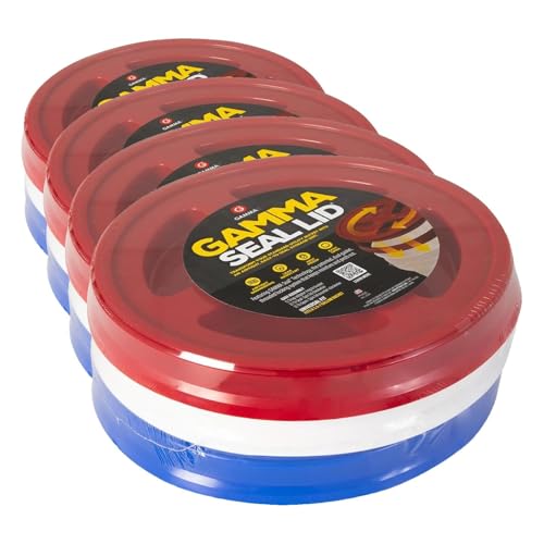 Gamma2 Seal Lid | For Utility Buckets | Fits 3.5-7 Gallon Buckets | Red/White/Blue | Pack of 3 - size: Fits 3.5-7 gal (Pack of 3)