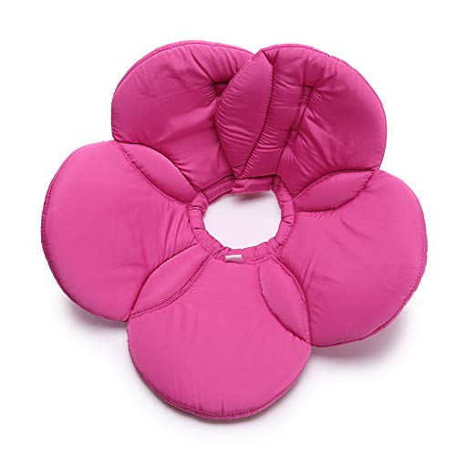 Dog Collar, Pet Cone E-Collar Flower Soft Elizabethan Waterproof Grooming Recovery Protecive Adjustable Collar for Puppy Small Medium Dogs (L Neck:13-15in, Purple) - color: Purple, size: L Neck:13-15in