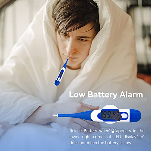 Berrcom Digital Thermometer for Adults, Oral and Underarm Thermometer for Baby and Kids Medical Thermometer with Fever Alarm Rectal Thermometer with Soft Tips | Medical Thermometer with Fever Alarm, Underarm for Baby, Adults, Body Temperature, C/F Switcha