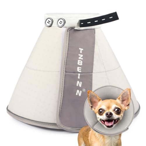 Soft Small Dog Cone Collar Alternative, Comfortable Elizabethan Dog Neck Pillow Cone for Small Dogs (Yorkshire Chihuahua), Protective Adjustable Head Recovery Cone After Surgery Anti Licking for Pup - size: S(Neck Girth:6.3"-9.45")