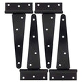 HLMOptimo Heavy Duty T Hinge, Strap Hinge, Black, Powder Coated, Steel, 8 inch, 4 pcs - size: 8 Inch, style: 4 pcs