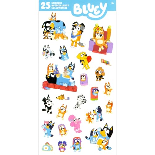 Bluey Tote Bag, Medium Reusable Grocery Bag Bundle for Kids Adults | Bluey 12" Tote Bag for Shopping Groceries Bleach Gift Bags for Boys Girls, Stickers, More