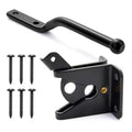 Gravity Gate Latch, Self-Locking Fence Latch, Black | Compact black self-locking gravity latch for wood or metal gates; weather-resistant hardware for garden, yard and pet gates. - size: Lightweight door