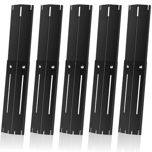 Universal Porcelain Steel Adjustable Grill Heat Plates Heat Tents Heat Shields Grill Burner Cover,Compatible with Charbroil, Nexgrill, Brinkmann, Dyna Glo etc.,Extends from 11.75" up to 21" L,5 Pack - size: Porcelain Enameled 5-Pack