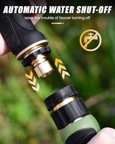 RAINPOINT Garden Hose Nozzle, Hose Sprayer Nozzle with 9 Spray Patterns, High Pressure Water Hose Nozzle Heavy Duty Metal Hand Sprayer, Watering Plants and Lawn, Car Washing, Pet Showering