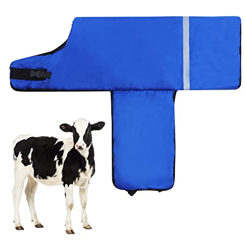 Calf Blankets Jacket for Calves - Keep Calves Warm, Soft Calf Cow Goat Dog Warm Clothes Comfortable Freezing Resistance Cold Proof Oxford Cloth Waterproof - color: Blue