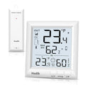 Indoor Outdoor Thermometer Weather Station Wireless, Digital Room Thermometer with Large LCD Display, Temperature Humidity Monitor with 330FT Range Sensor and 3 Adjustable Backlight (One Sensor)