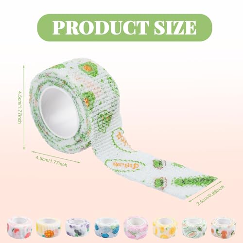 LUOHECAM 8 Pack Thimble Tape Set, Adhesive Finger Protection Wrap for Hand Sewing, Custom Moldable Craft Guard with Tear-by-Hand Convenience(Fruit Paint) - color: Fruit