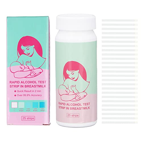 Breastmilk Alcohol Test Strips, 25pcs Breastmilk Test Strips Accurate Fast Breastmilk Detect Strips with Bottle for Mother