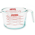 Pyrex 4 Cup Glass Measuring Cup For Baking and Cooking | Preheated oven, dishwasher, freezer, and microwave safe - size: 4 Cup