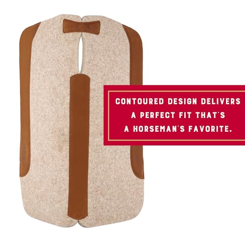 Weaver Equine 33" x 32" Contoured Wool Blend Felt Horse Saddle Pad, Shock Absorbing Western Saddle Pad for Protection, Durable Equine Supplies, ‎Tan - size: 33" L x 32" W - 3/4" Thick
