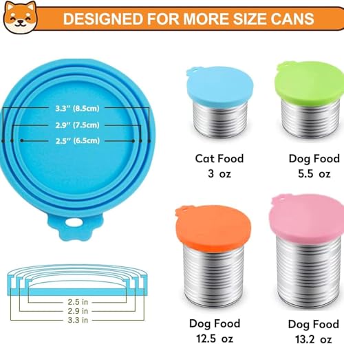 2 Packs Pet Food Cans Lids,Cute Can Lid Dishwasher Safe, Can Covers Most Standard Size Dog and Cat Canned(sky blue) - color: sky blue
