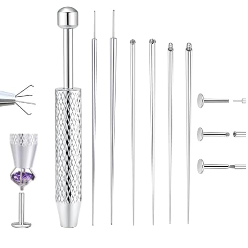 Professional Body Jewelry Insertion Taper Tool - 14G 16G 18G 20G Stainless Steel Flat Back Earrings Applicator, Threadless Insertion Pin & Threaded Ball Grabber Kit for Ear, Nose, Lip Piercing Jewel - color: 6PCS Piercing Tapers + 1PCS Ball Grabber Tool
