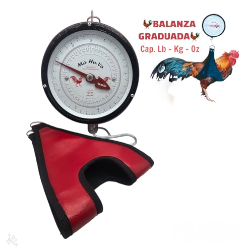 Hanging Scale with Support Bag for Weighing Roosters - Graduated Scale for Weighing Roosters Bascula Graduada para pesar Aves