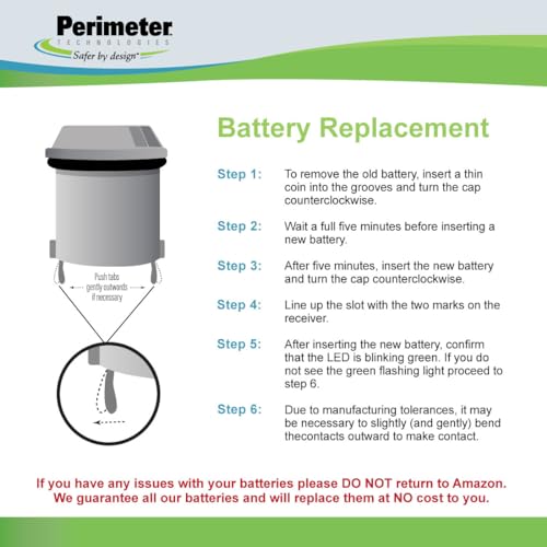 Perimeter Technologies Dog Collar Batteries Compatible with Invisible Fence | Replacement Batteries for R21 or R51 Receiver Dog Collars | Includes ElectroPet Training Clicker | Pack of 4