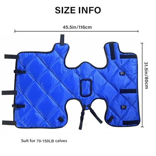 Calf Blanket Warm Clothes Goat Blankets for Winter Keep Calves, Goats, Dogs, Foal, Donkey Warming Thickened Belly Protection Windproof Large Size Blue