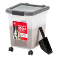 IRIS USA Dog Food Storage Container, Up to 25 lbs, White, Made in USA | Includes 2-Cup Scoop & Wheels, Airtight Seal, BPA-Free, Bird Seed, Cat food, Chicken Feed, Treats, Keeps Kibble Fresh - color: Dark Gray, size: 25 lbs