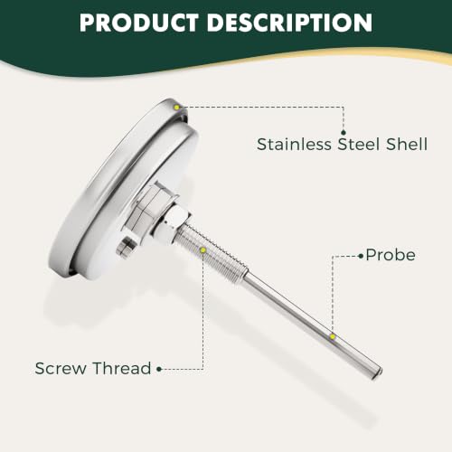 BBQ Grill Temperature Gauge Waterproof Large Face for Kamado Joe JR Barbecue Charcoal Grill Stainless Steel 150-900°F Cooking Thermometer (2.5" for KJ) - size: 2.5" for KJ