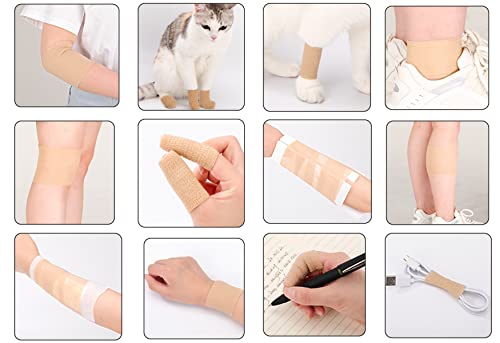 24 Pack Brown Breathable Self Adhesive Bandage Wrap 2 Inch, Multi-Purpose Non-Woven Cohesive Wrap - Vet Wrap | Athletic Tape | Medical Tape, Ankle Sprains, Swelling, Pets. - color: 2 Inch-24 Count Brown