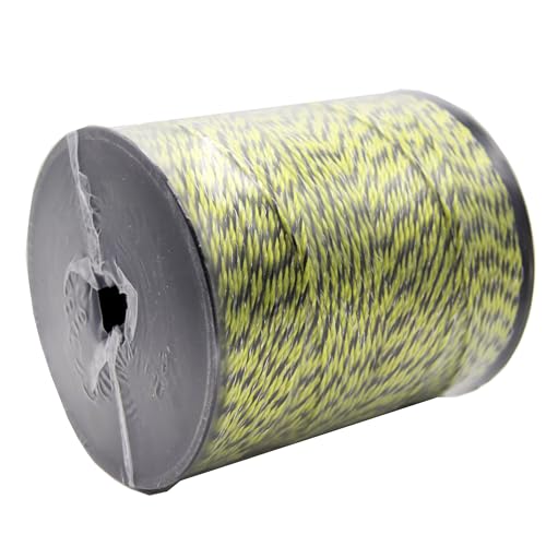 Polywire Electric Fence 500 Meters 1650 Feet 6 Stainless Steel Strands for Excellent Conductivity and Rust Resistance Black and Yellow - size: 1650 Feet