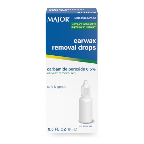 MAJOR Earwax Removal Drops with 6.5% Carbamide Peroxide, 0.5 Fl Oz (1-Pack) | Helps Soften, Loosen, and Remove Excess Earwax, Gentle & Safe Earwax Removal Aid for Adults & Children 12+ - size: 0.5 Fl Oz (Pack of 1)