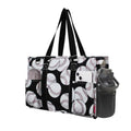 NGIL Utility Water Resistant Tote Bag | Work Tote for Women, Nurse Bag, Teacher's Choice Purse, Gym Bag, Everyday Organizer Top Zipper Closure - color: Baseball- Black