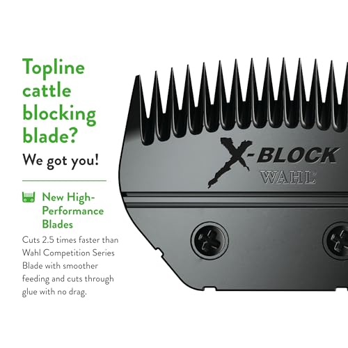Wahl Professional Animal Ultimate Detachable Blade, 2430-500, X-Block | Detachable Replacement Blade for Cattle and Sheep Grooming, Sculpting, Blocking and Blending, Competition Series - size: X-Block