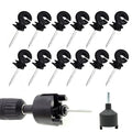 60 Pcs Electric Fence Insulator Screw-in Ring Post Wood with Tool | 1 Pcs Free Insulator Socket Tool, Black