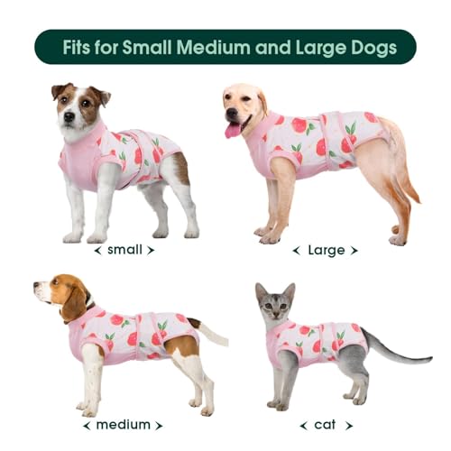 Kuoser Recovery Suit for Dogs Cats, Soft Dog Surgery Suit Female Male Spay | Professional Dog Onesie for Surgery, Substitute E-Collar & Cone, Prevent Licking Dog surgical suit Pet Neuter Suit - color: Pink, size: X-small (Back:8.3-11.4'', Weight:4-7 Lb)